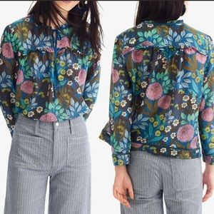 NWT Abigail Borg for J.Crew Limited Edition Floral Prairie Peasant Blouse Sz: XS